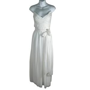 IEENA For MAC DUGGLE Long White Chiffon Formal Jumpsuit Evening Wear Size Medium